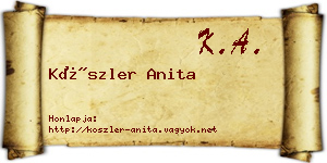 Köszler Anita névjegykártya